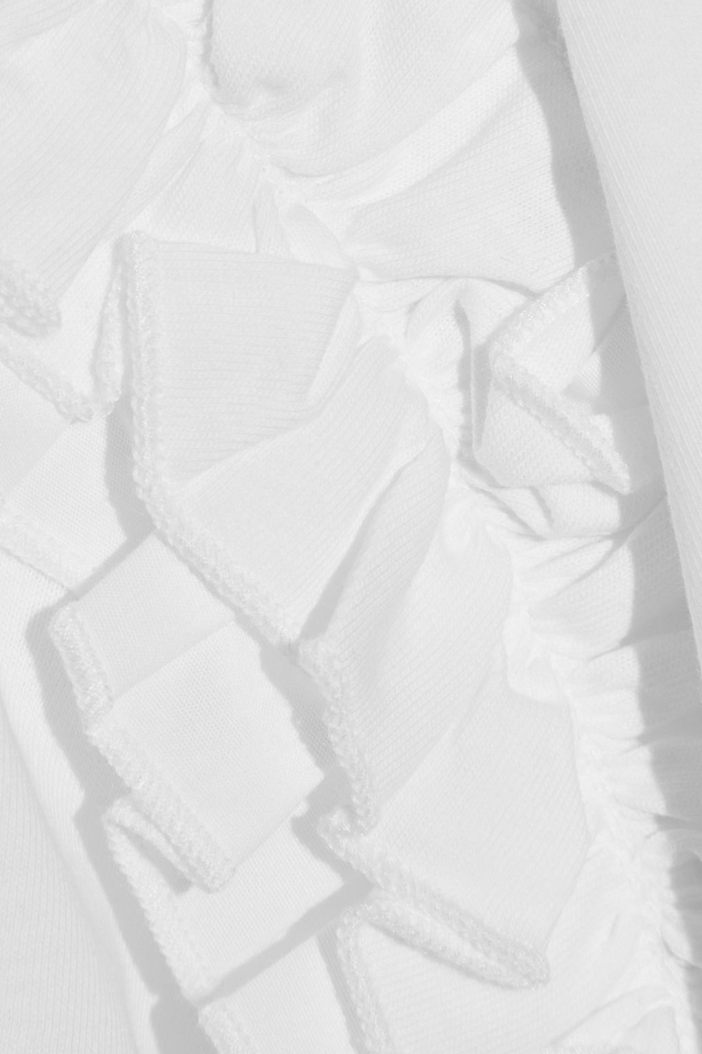 VICTORIA, VICTORIA BECKHAM Ruffled poplin-trimmed cotton-jersey top