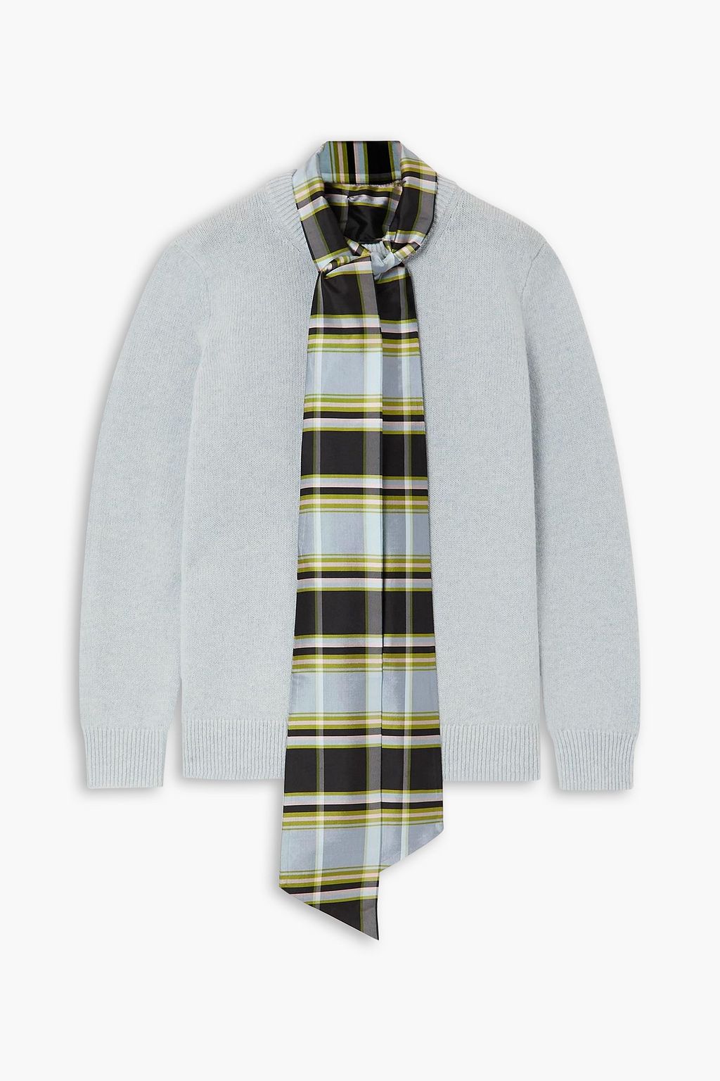 TORY BURCH Dickie checked silk-trimmed wool sweater | Sale up to 70% off |  THE OUTNET