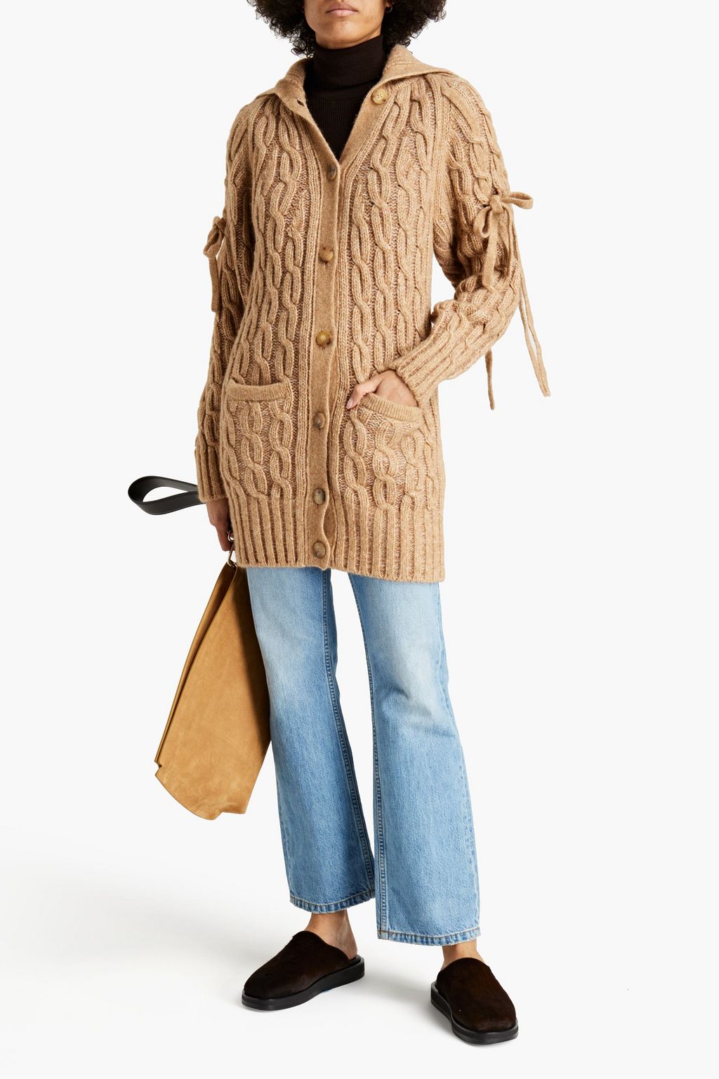 CHLOÉ Cardigan mit Zopfstrickmuster