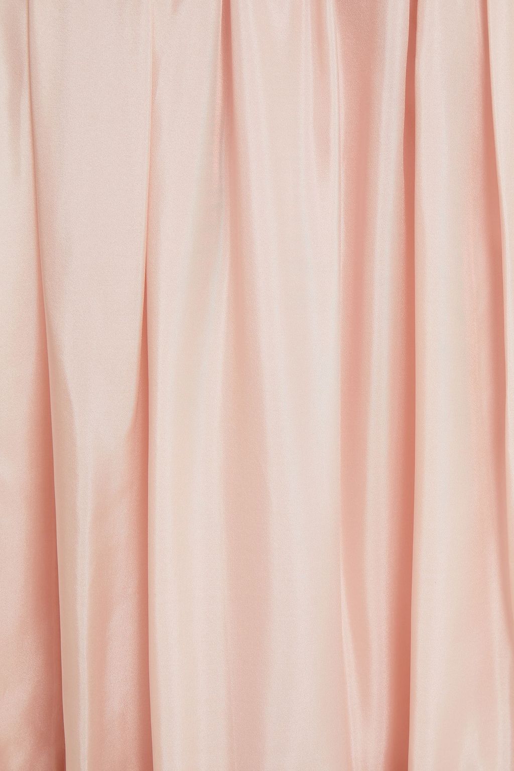 TORY BURCH Ruffle-trimmed shirred silk midi skirt