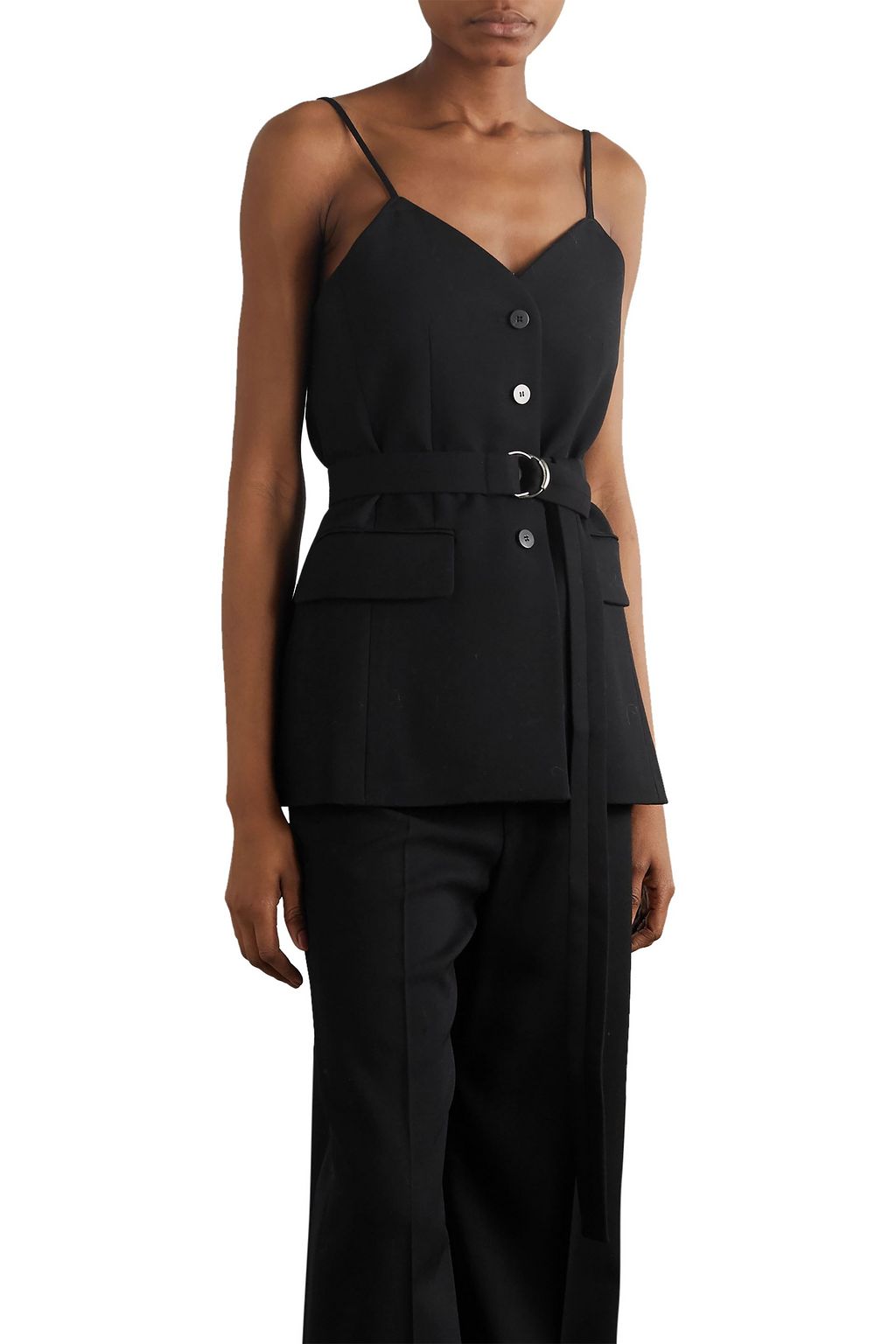 CHLOÉ Top aus Grain de Poudre aus Wolle mit Gürtel