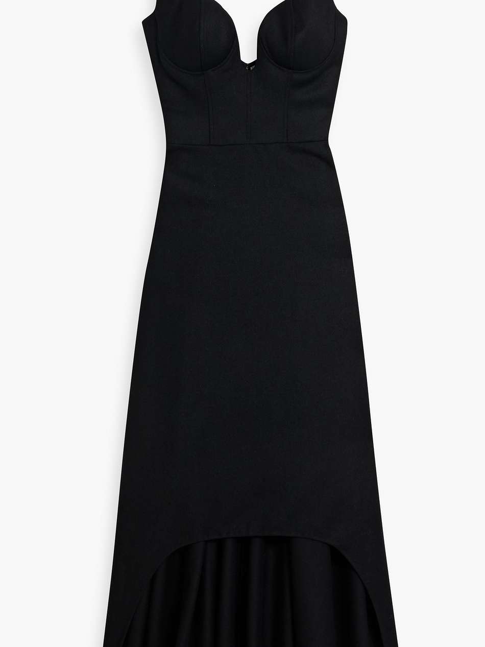 asymmetric wool-felt dress