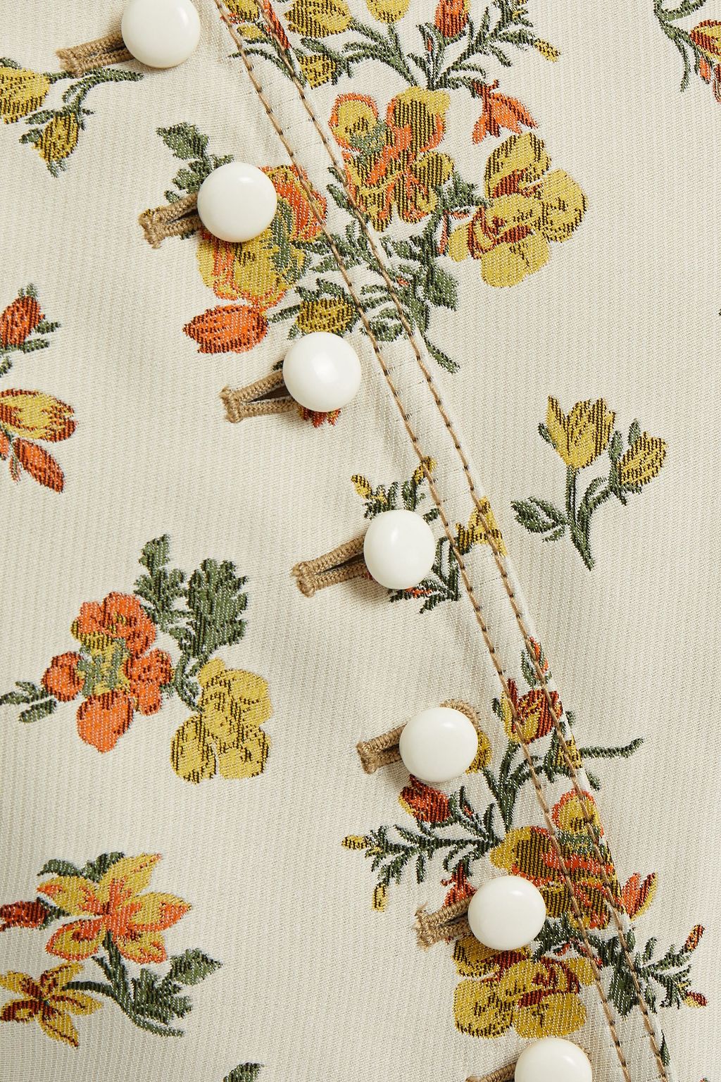 TORY BURCH Floral-jacquard peplum jacket