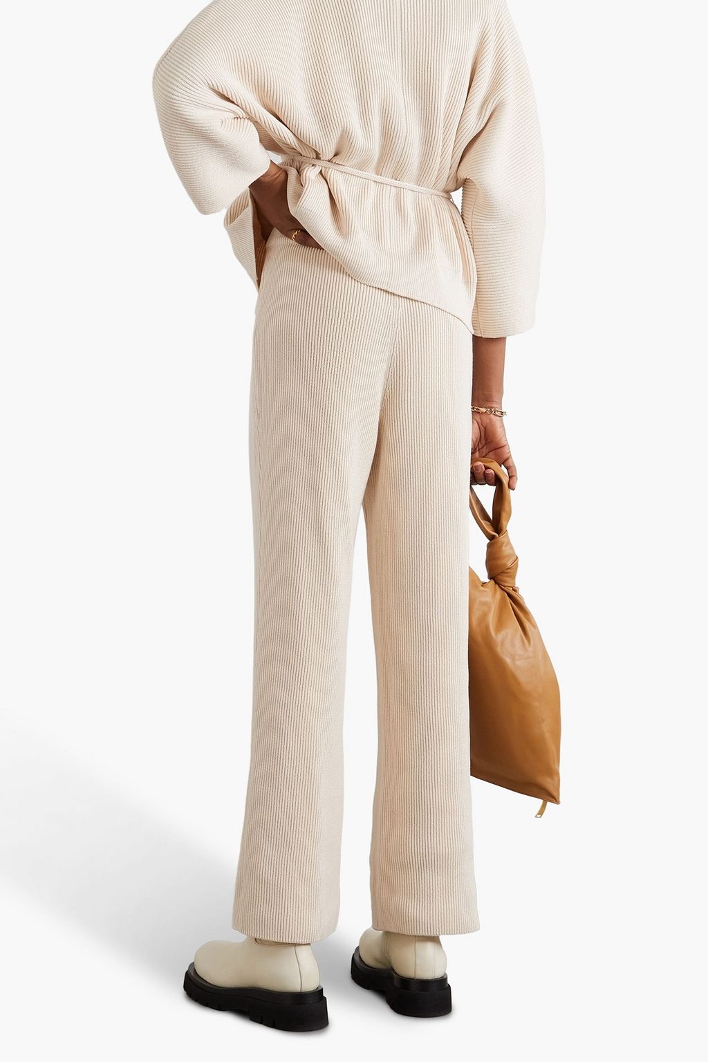 LE 17 SEPTEMBRE Ribbed cotton wide-leg pants