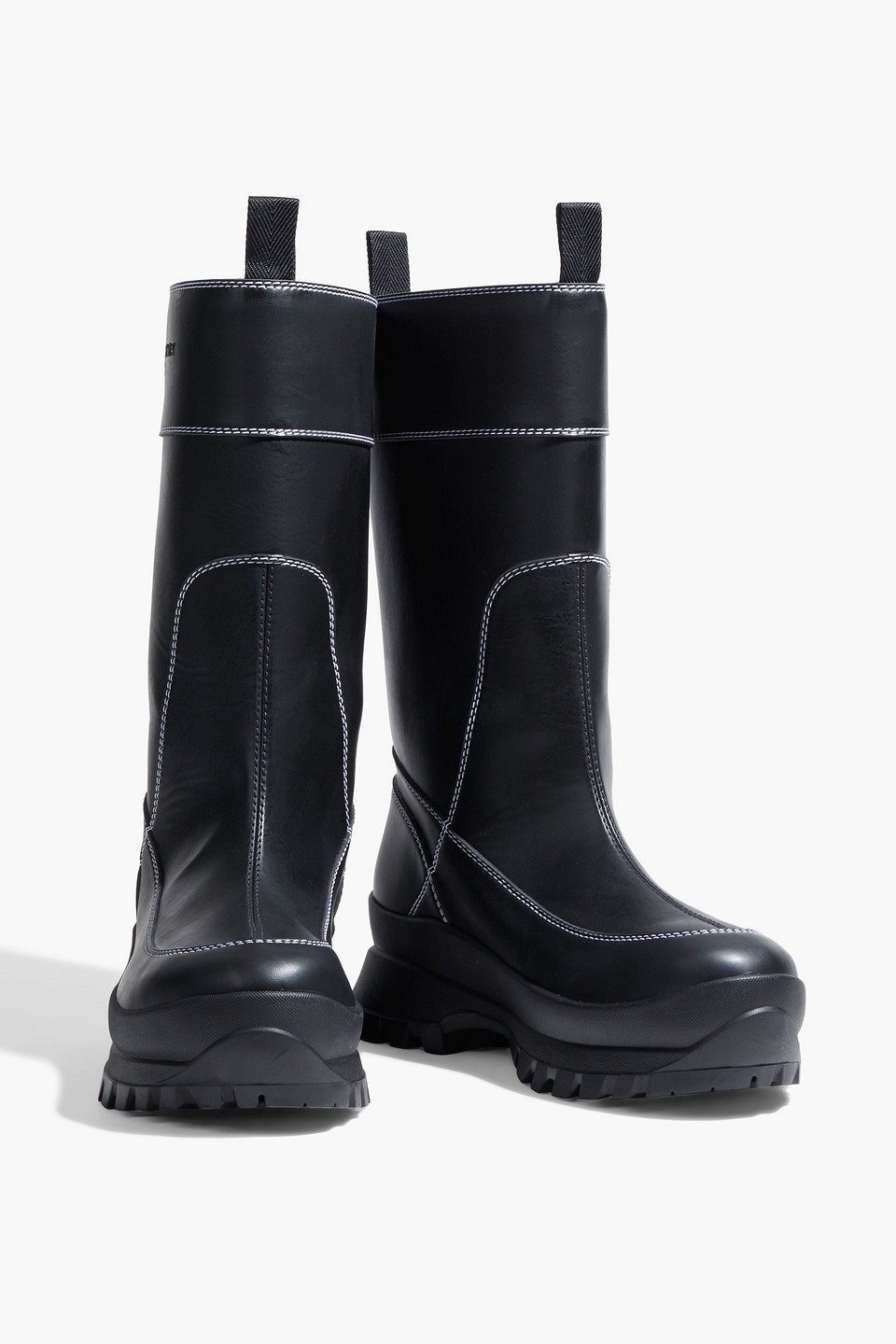 Shop Stella Mccartney Faux Leather Rain Boots In Black