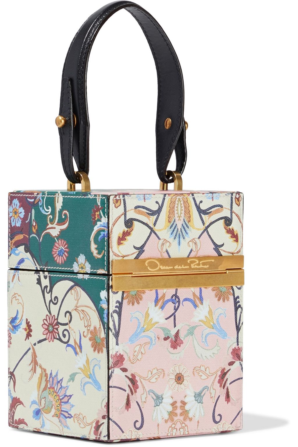 OSCAR DE LA RENTA Alibi printed textured-leather tote