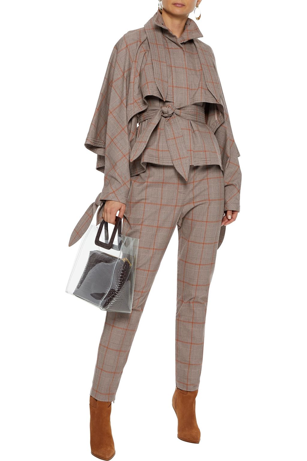 ZIMMERMANN Unbridled Stovepipe checked stretch-cotton slim-leg pants