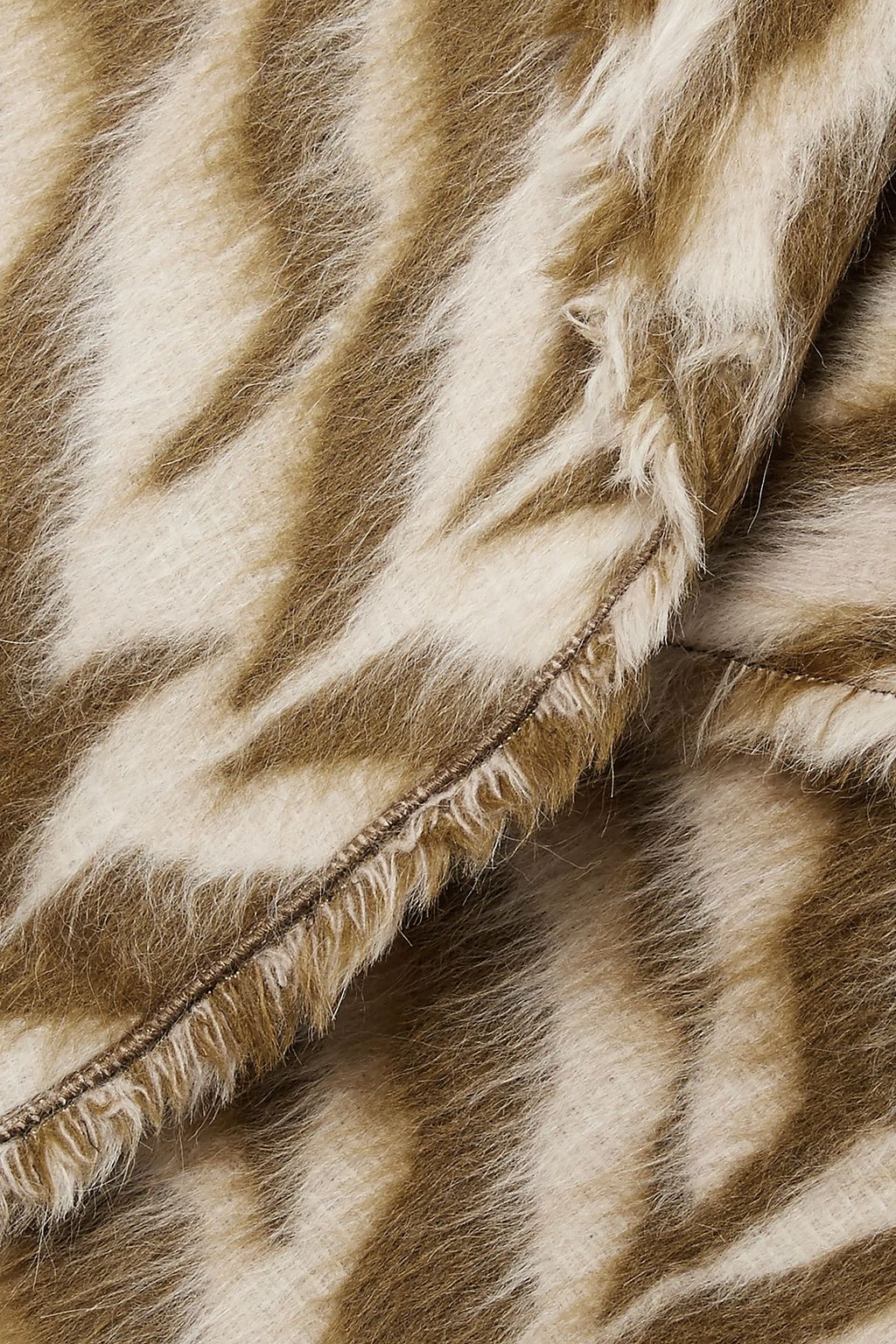 FORTE_FORTE Oversized zebra-print wool-blend faux fur coat