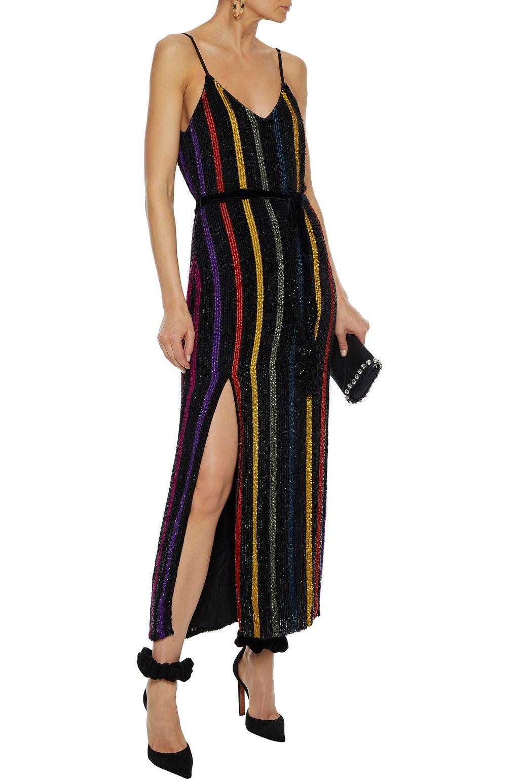 RETROFÊTE Rebecca sequined chiffon maxi dress