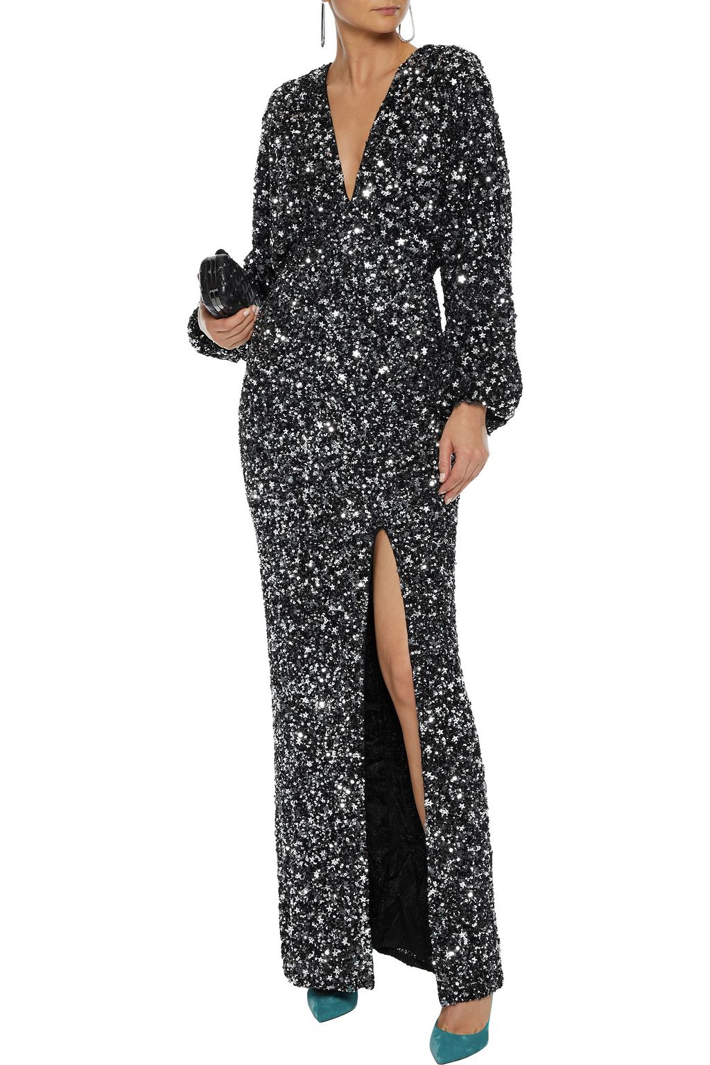 RETROFÊTE Camille sequined chiffon maxi dress