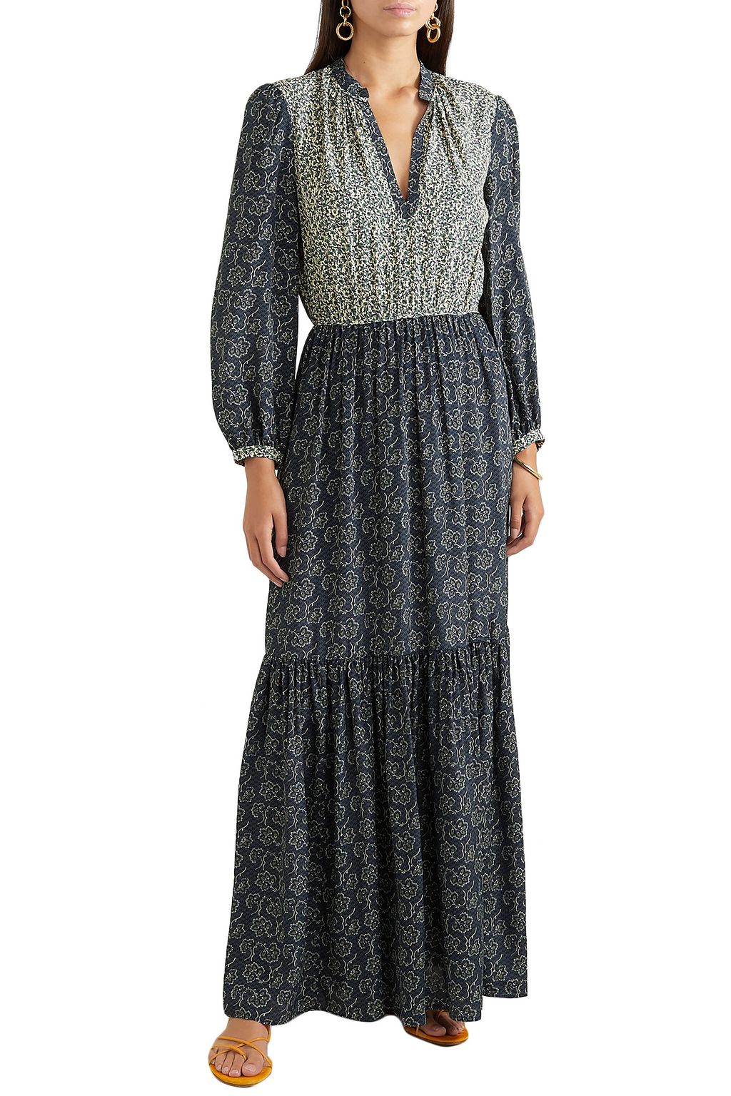 VANESSA BRUNO Mabel tiered floral-print crepe maxi dress