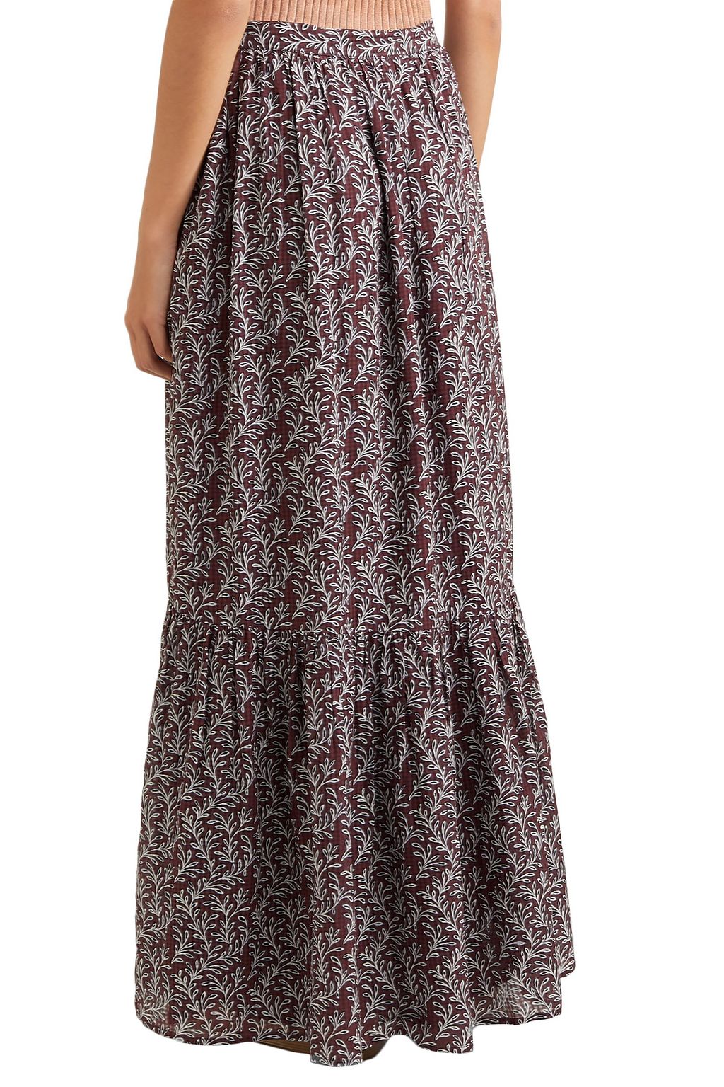 VANESSA BRUNO Gibson gathered printed jacquard maxi skirt