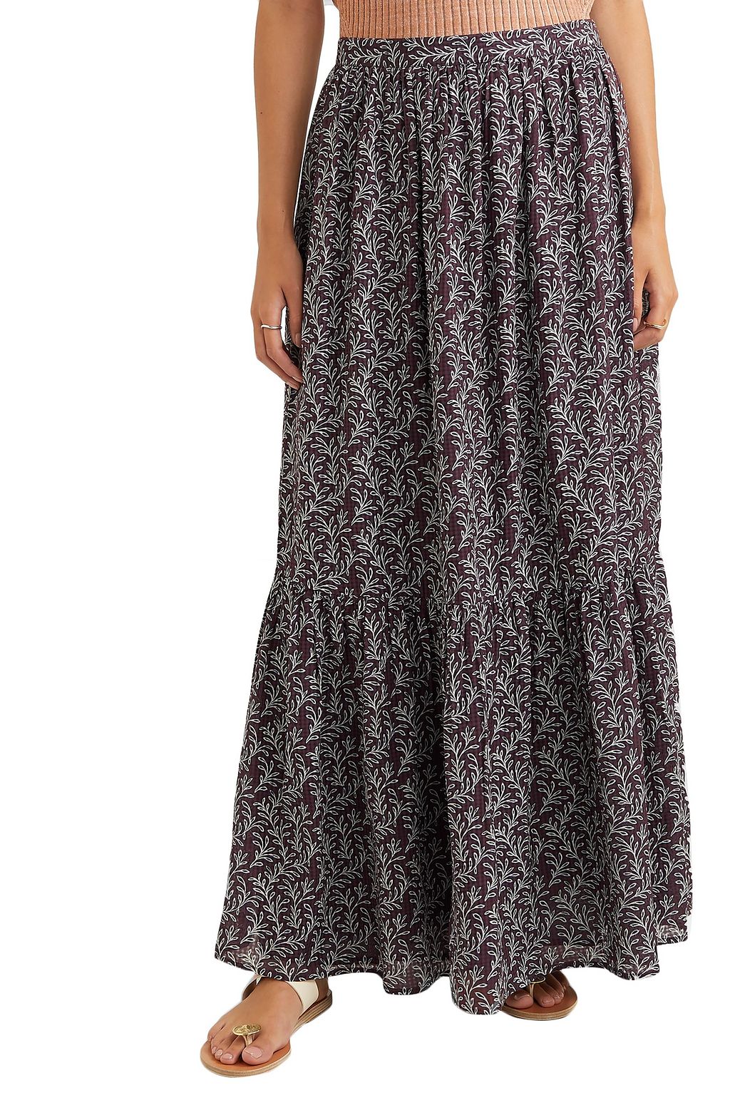 VANESSA BRUNO Gibson gathered printed jacquard maxi skirt