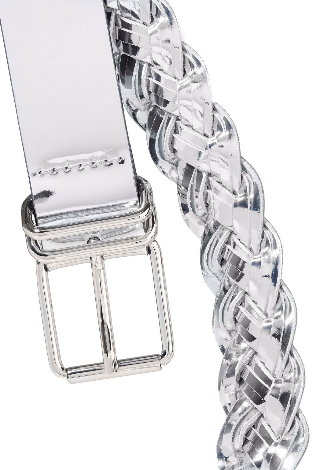 IRO Besano braided mirrored-leather belt