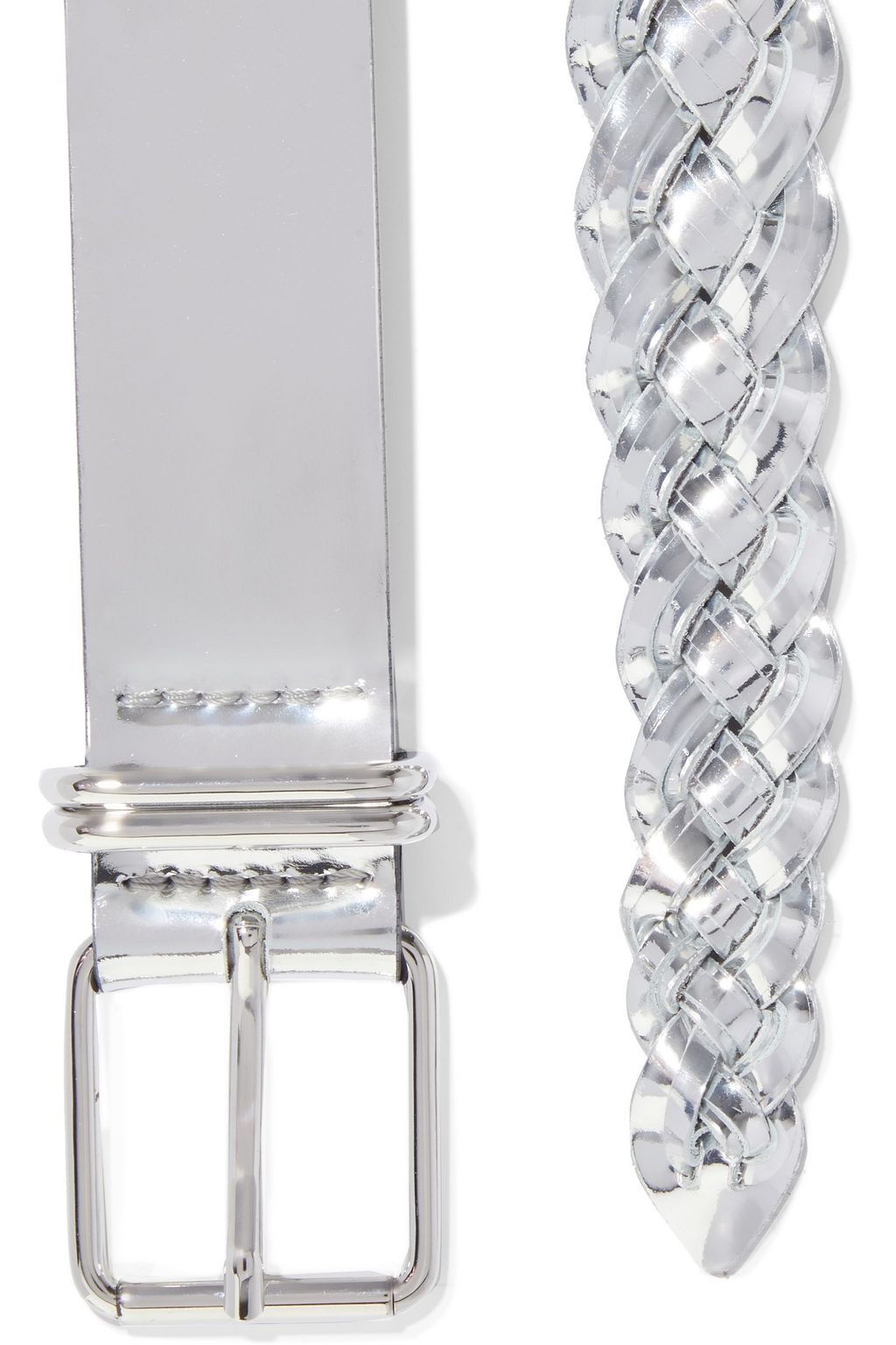 IRO Besano braided mirrored-leather belt