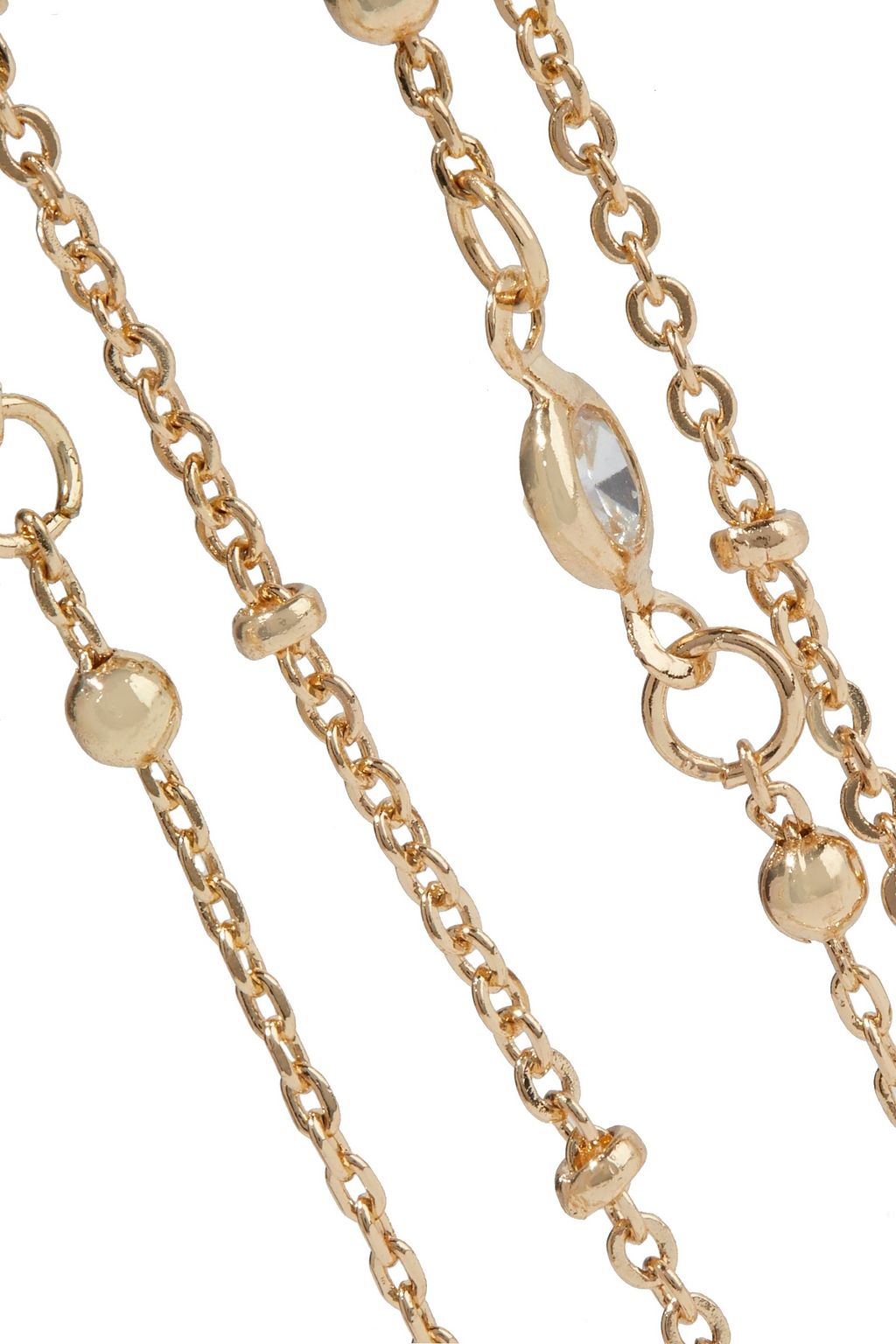 CZ BY KENNETH JAY LANE Gold-tone, faux pearl and crystal necklace