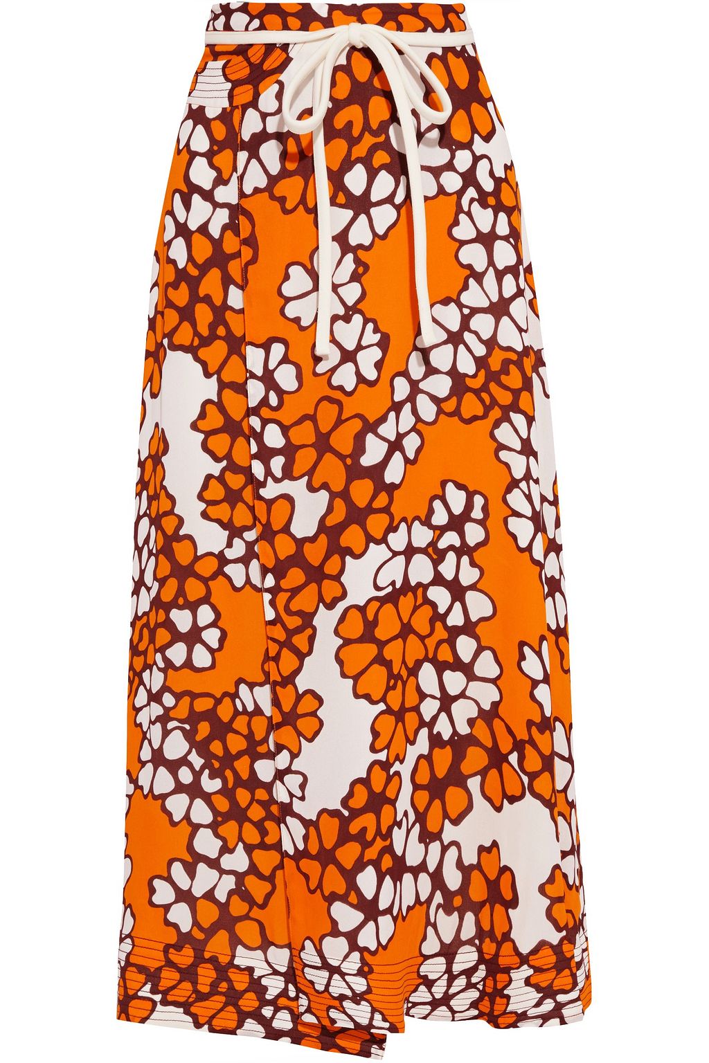 orange wrap maxi skirt