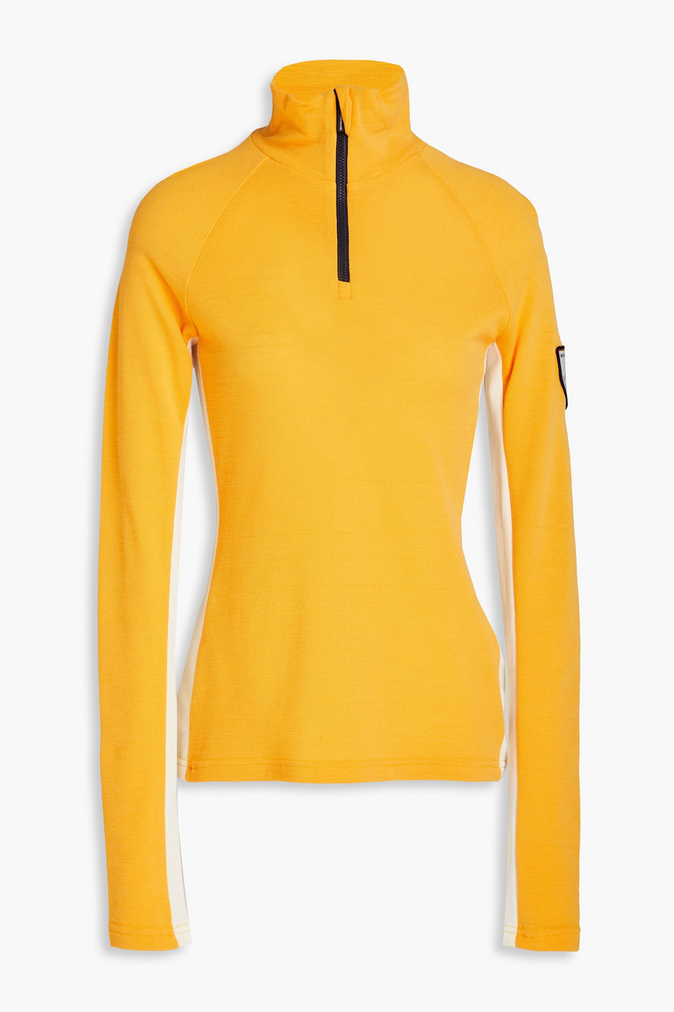 We Norwegians Voss Merino Wool-blend Piqué Base Layer In Saffron