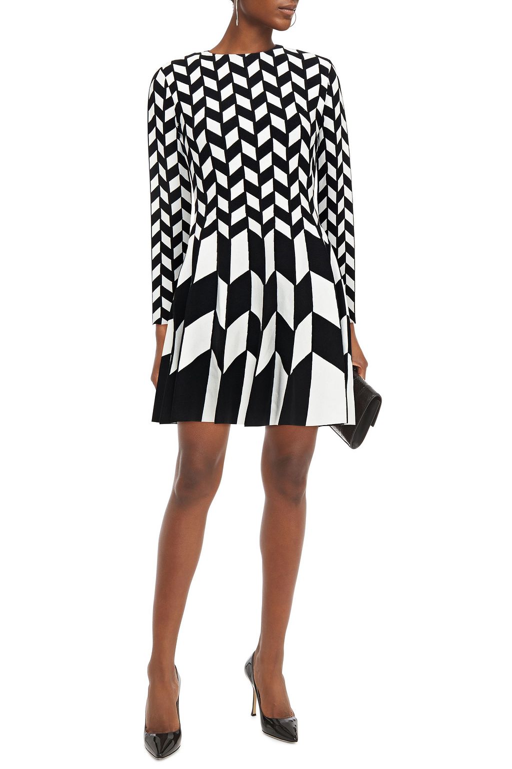OSCAR DE LA RENTA Jacquard-knit mini dress
