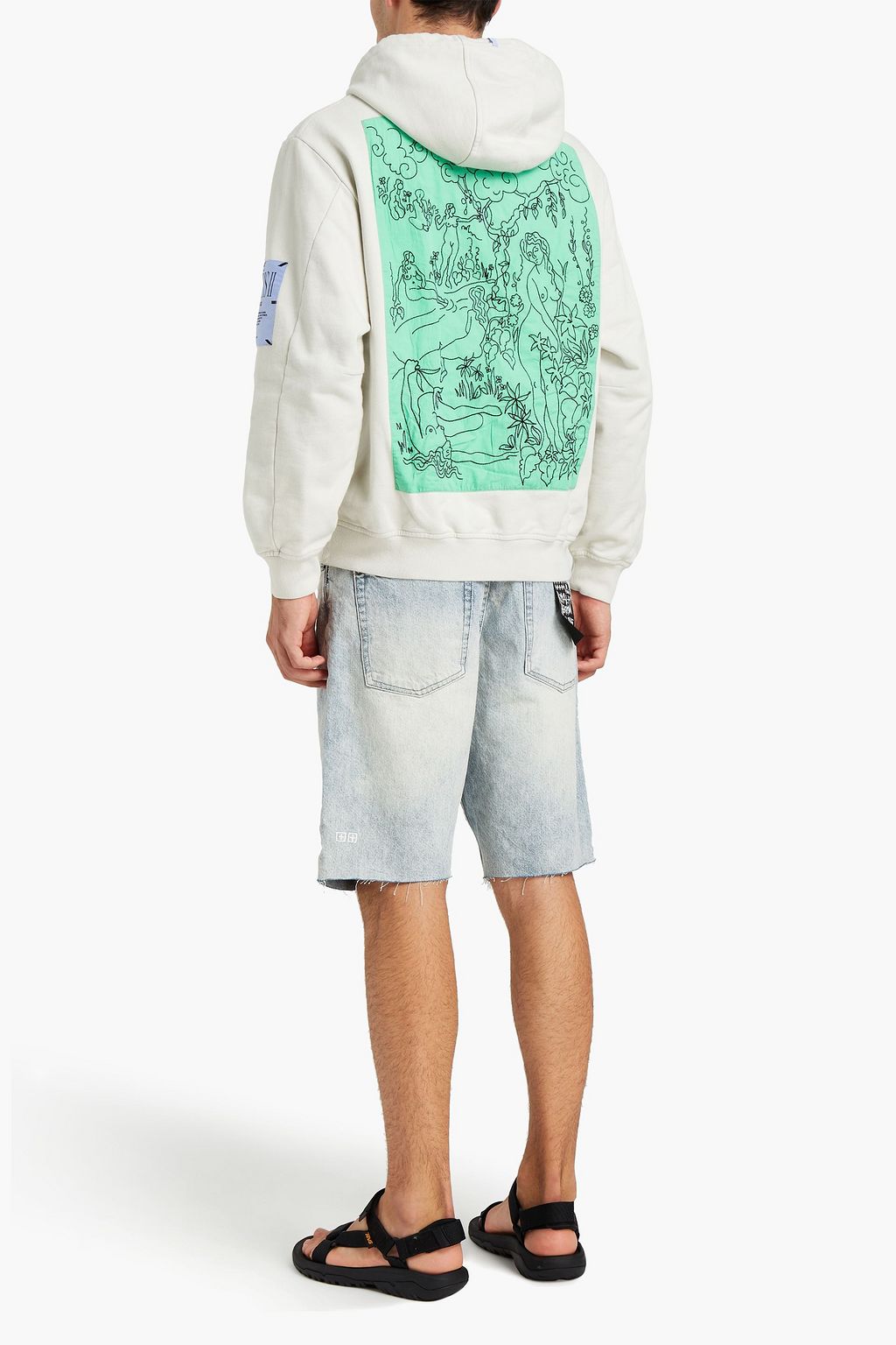 MCQ ALEXANDER MCQUEEN Embroidered printed French cotton-terry hoodie