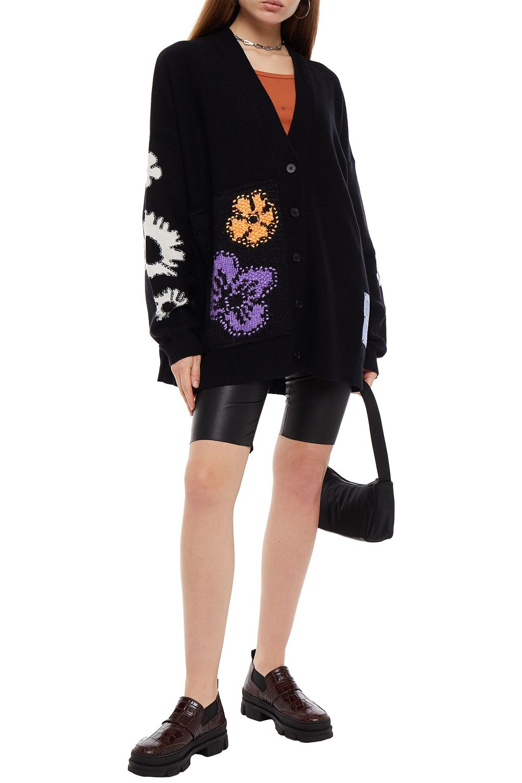 MCQ ALEXANDER MCQUEEN Genesis II oversized intarsia wool and cashmere-blend cardigan