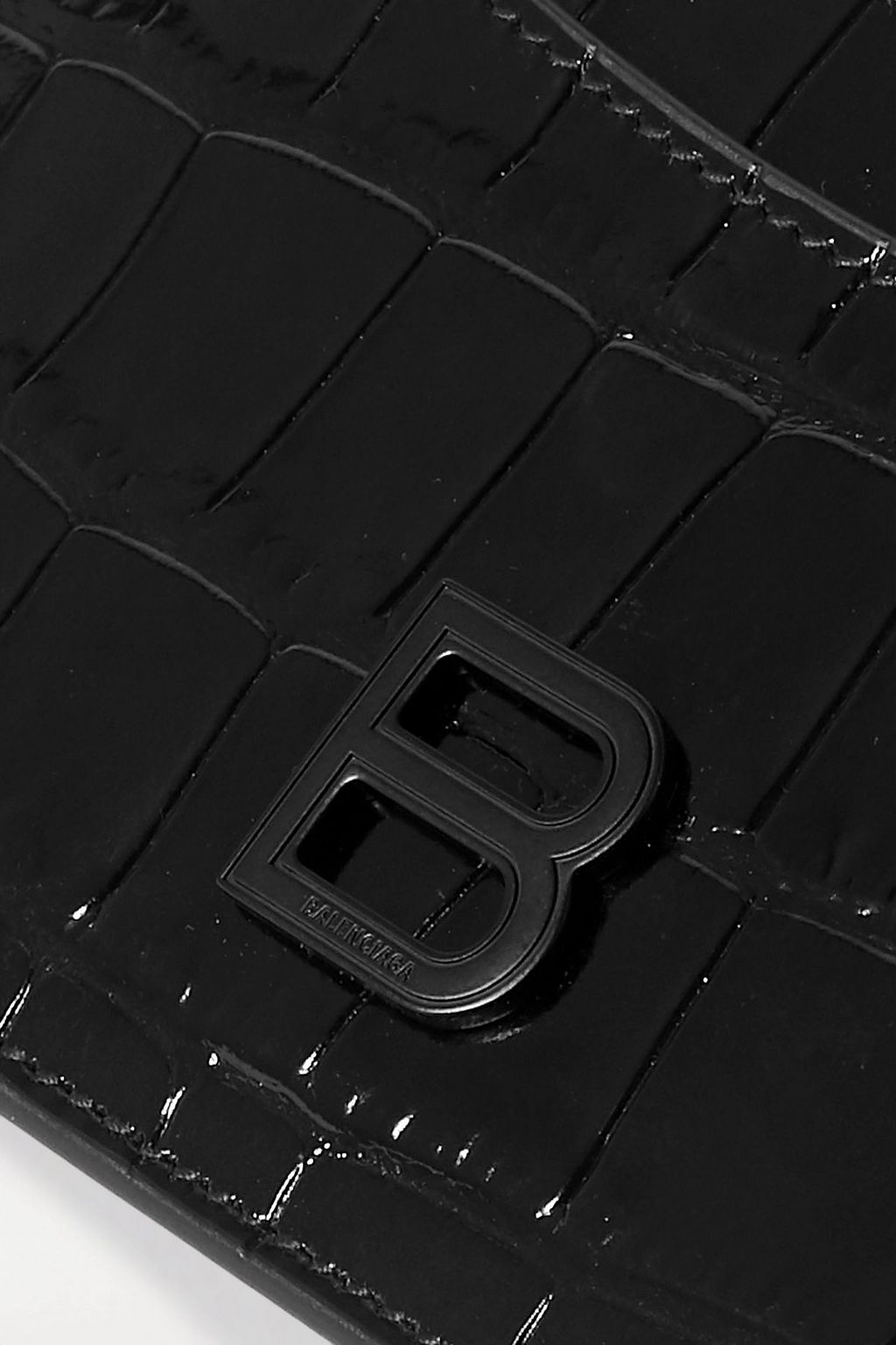 BALENCIAGA Croc-effect leather cardholder