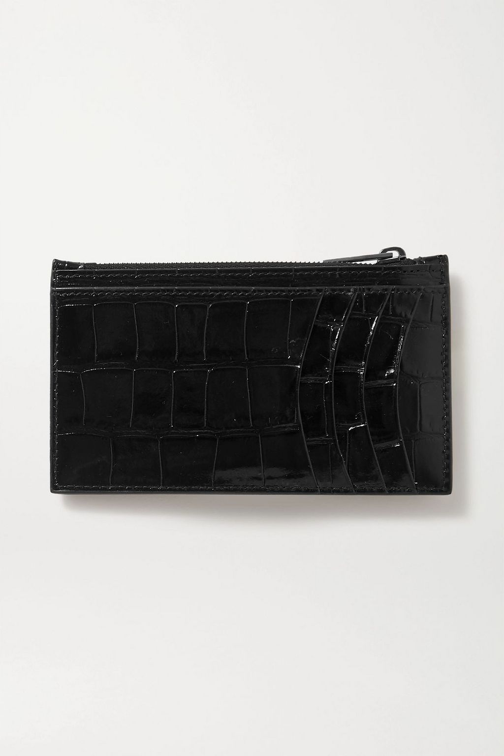 BALENCIAGA Croc-effect leather cardholder