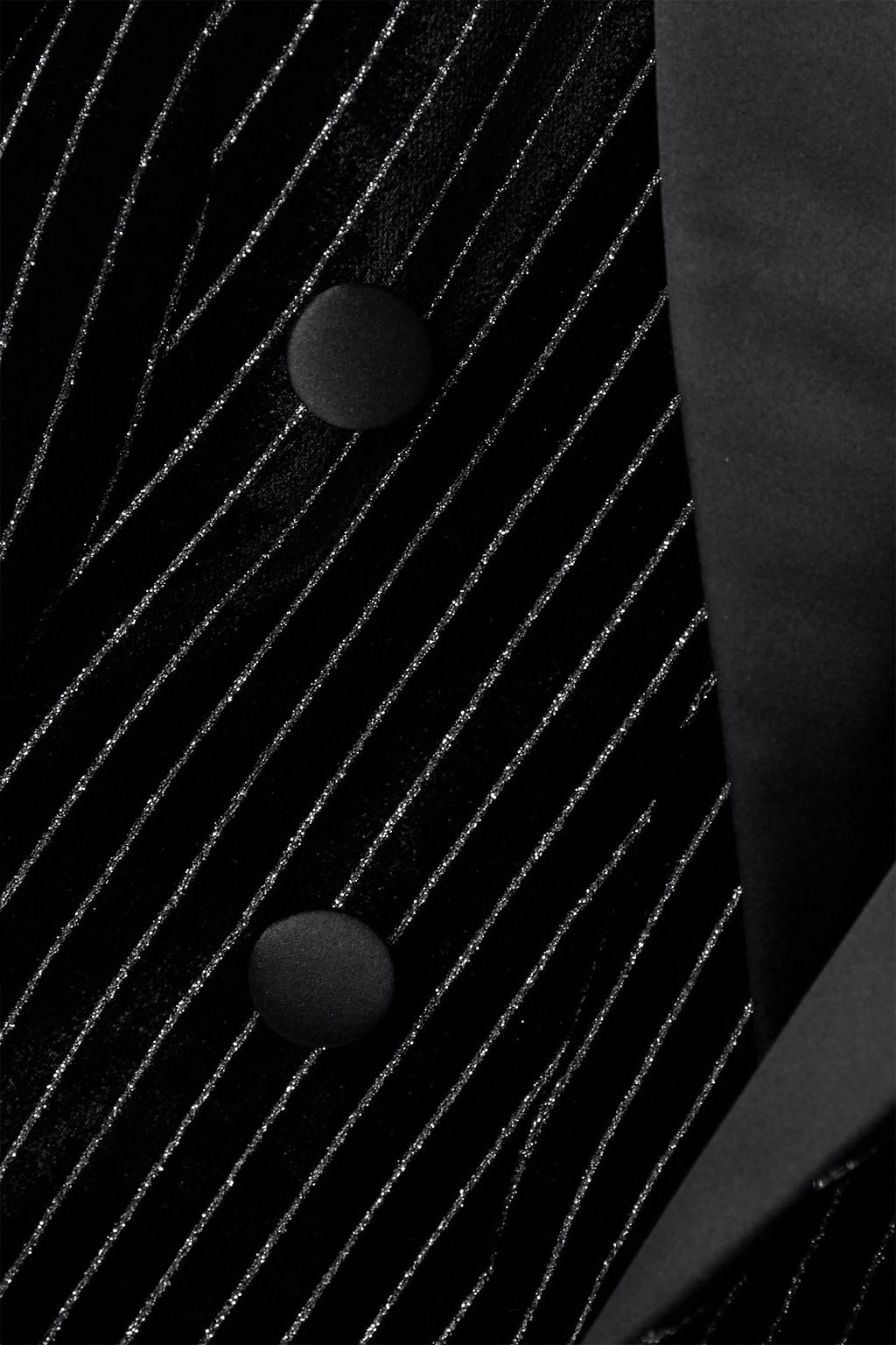 REDEMPTION Satin-trimmed glittered striped velvet jacket