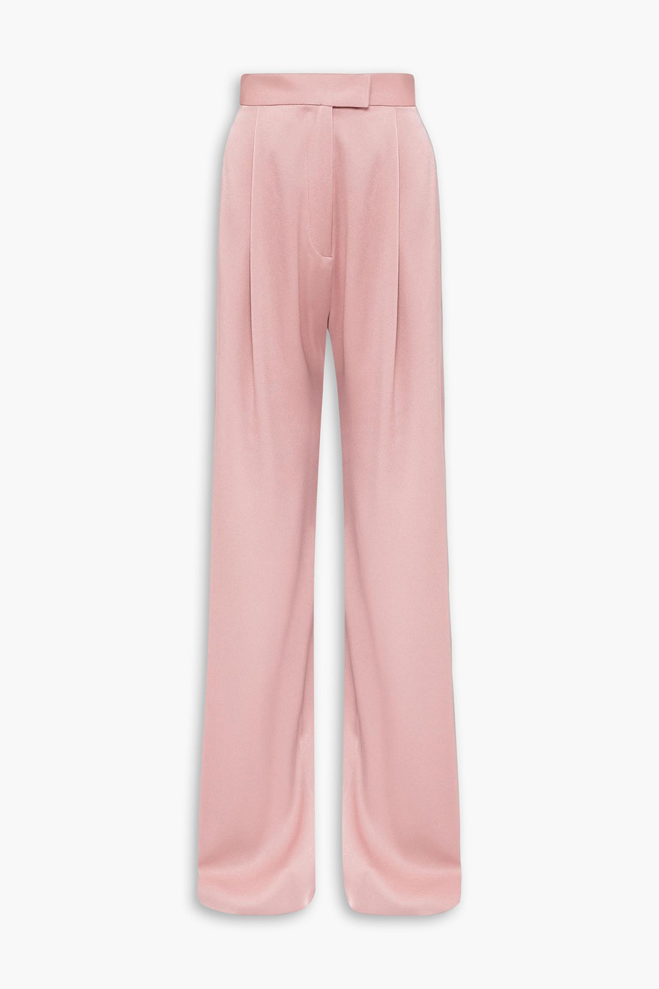 alex perry - hartley pleated satin-crepe wide-leg pants - pink - uk 16