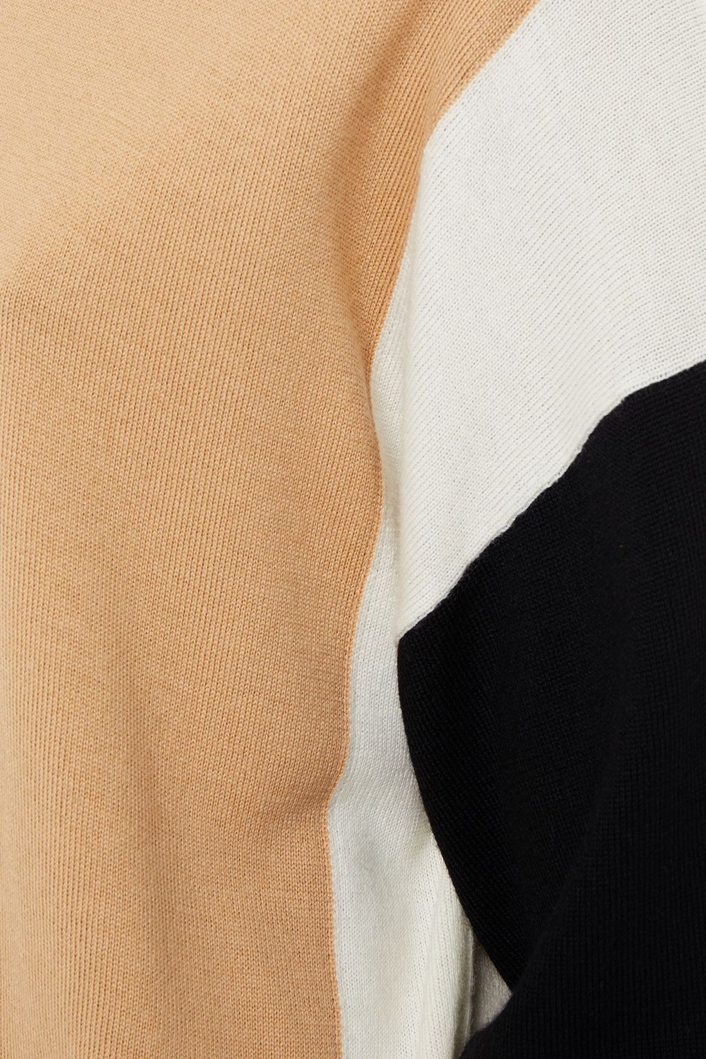 NINETY PERCENT Color-block merino wool sweater