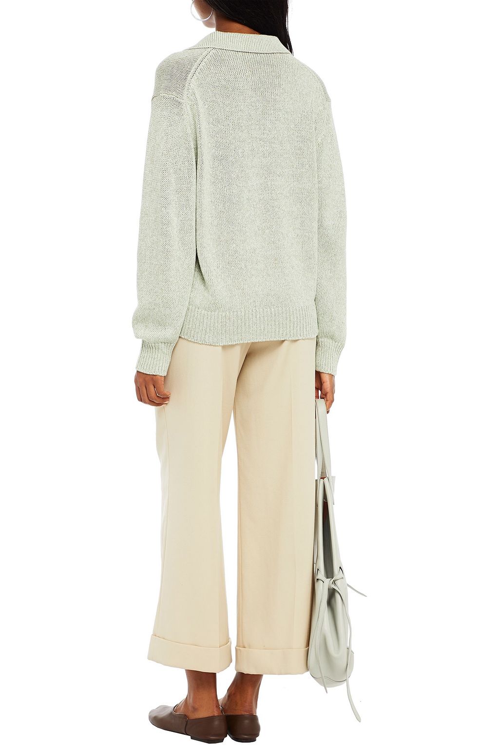 NINETY PERCENT Mélange organic cotton-blend sweater
