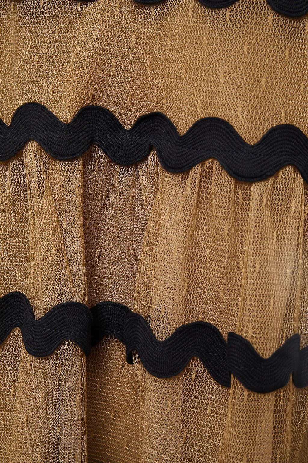 REDVALENTINO Rickrack-trimmed gathered point d'esprit mini dress