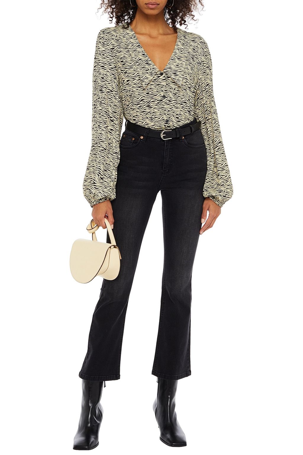 GESTUZ Eileen zebra-print crepe shirt