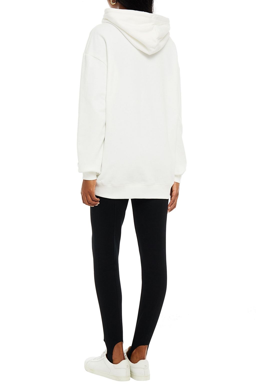 NINETY PERCENT Printed organic French cotton-terry hoodie