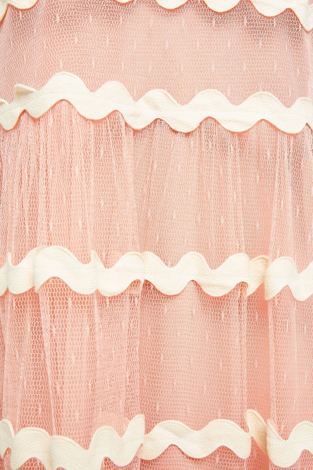 REDVALENTINO Rickrack-trimmed point d'esprit midi dress
