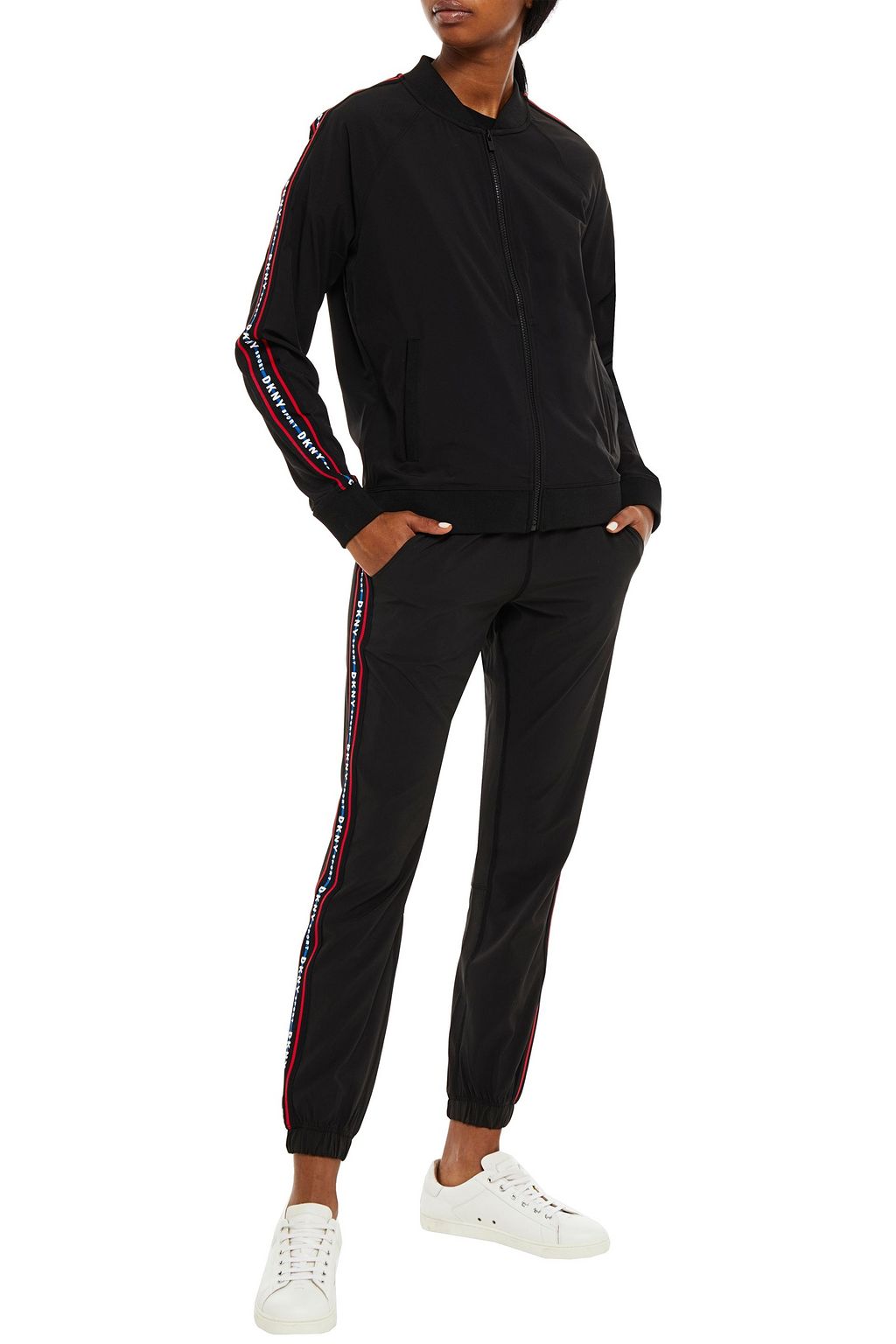 DKNY Perforated stretch track jacket