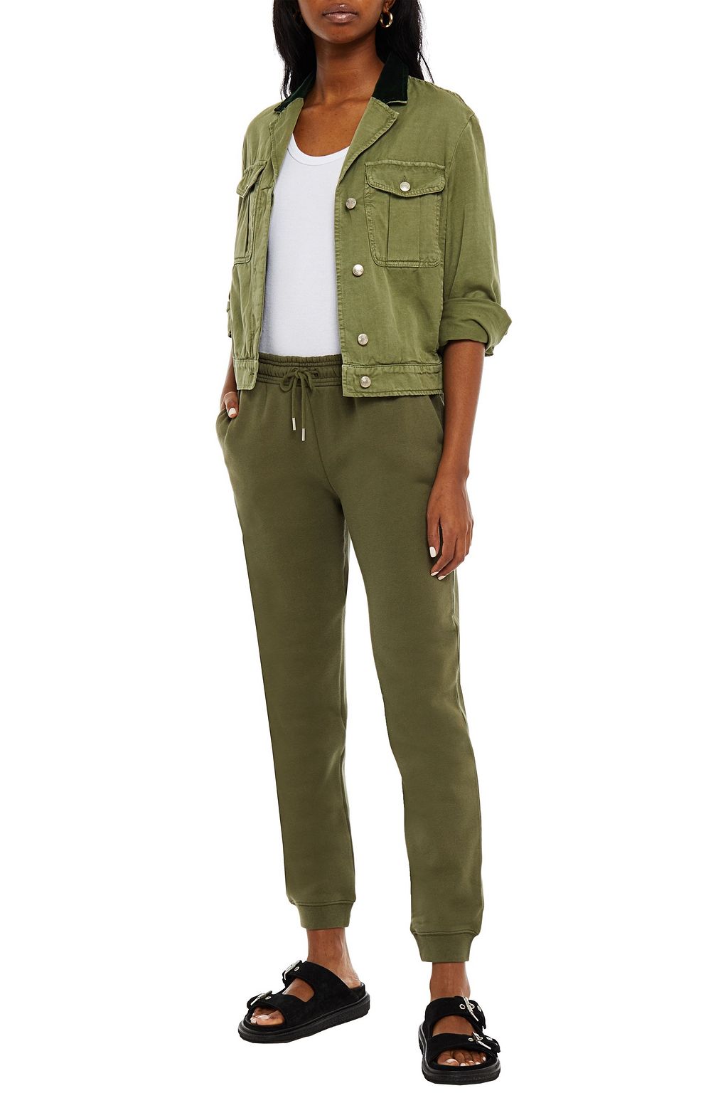 NINETY PERCENT French cotton-terry track pants
