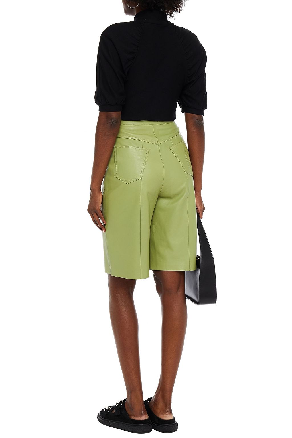GESTUZ Ruched stretch-fleece top