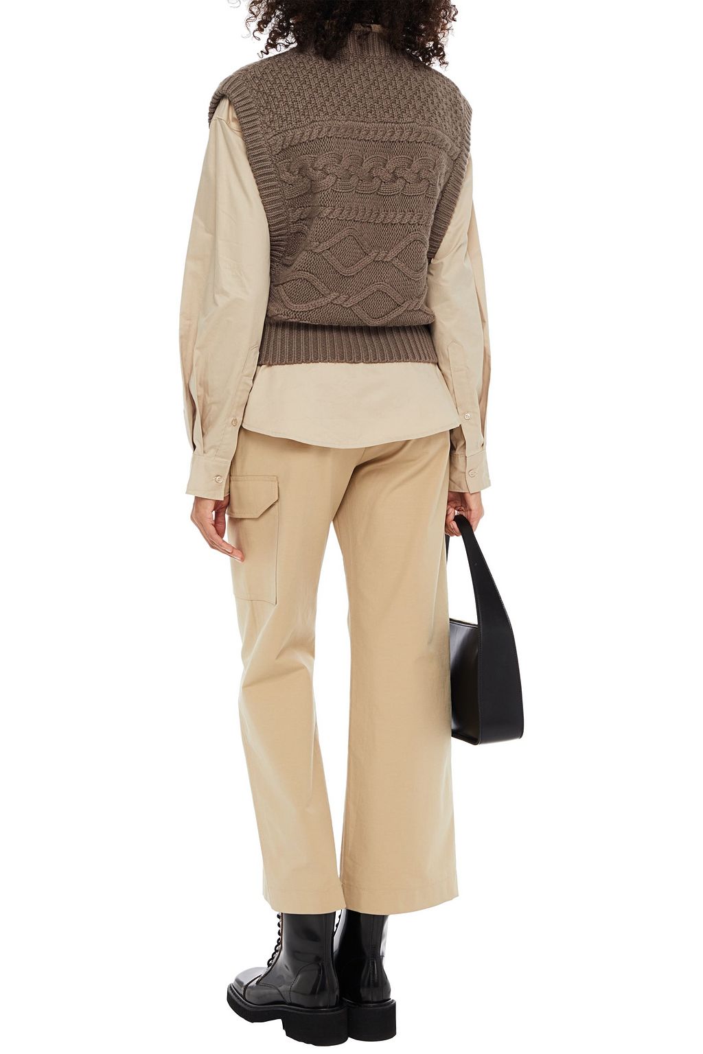 GESTUZ Lupia cable-knit wool and cotton-blend vest