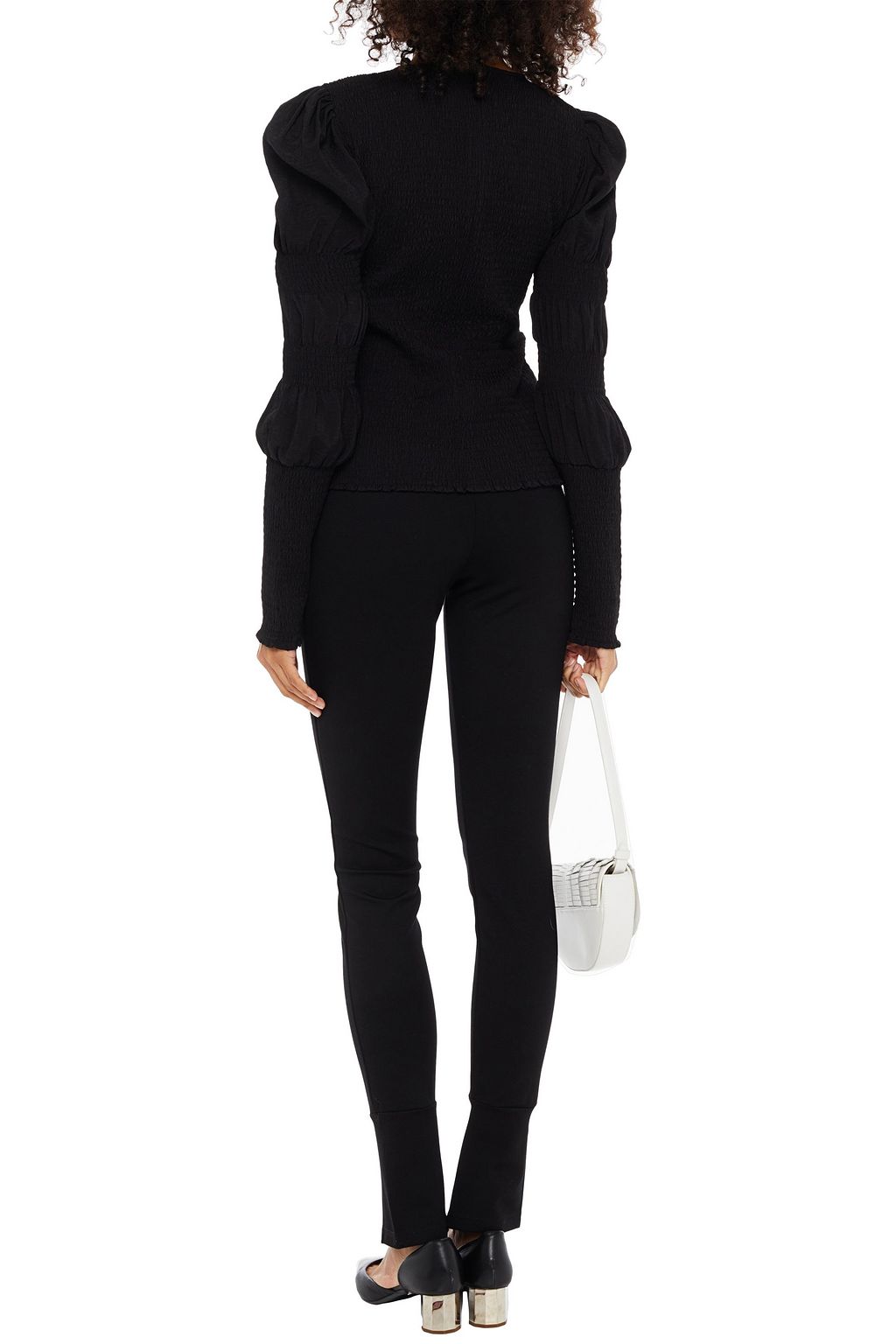 GESTUZ Shirred voile top