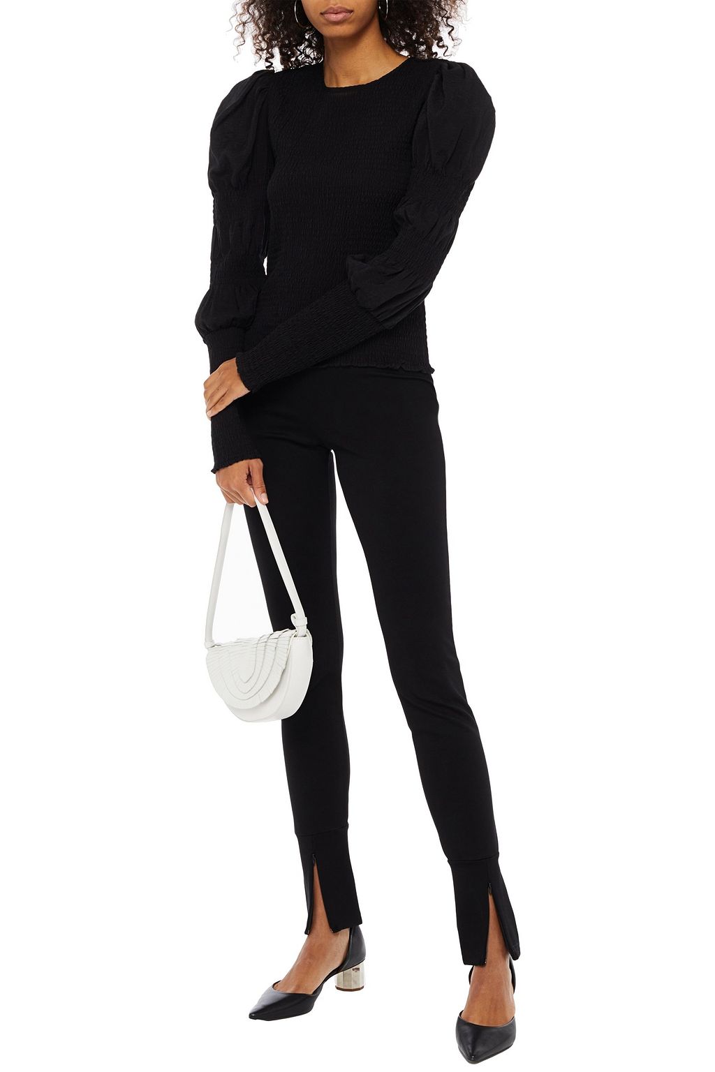 GESTUZ Shirred voile top