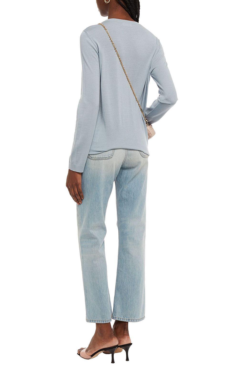 REDVALENTINO Ruffled wool, silk and cashmere-blend sweater
