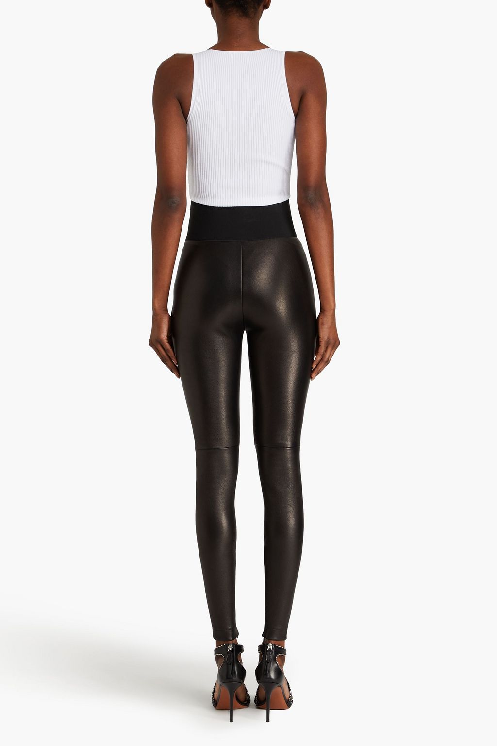ALAÏA Eng geschnittene Hose aus Leder mit Gürtel