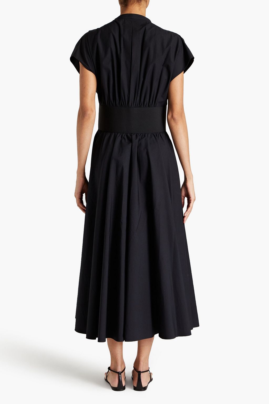 ALAÏA Belted cotton-poplin midi dress