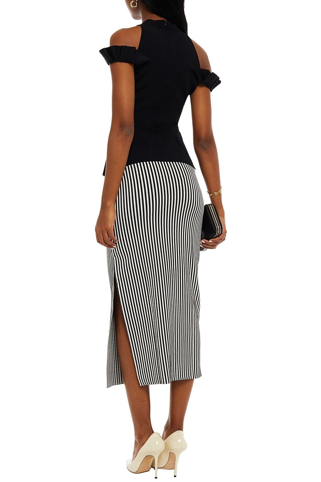 THE RANGE Striped jersey midi pencil skirt