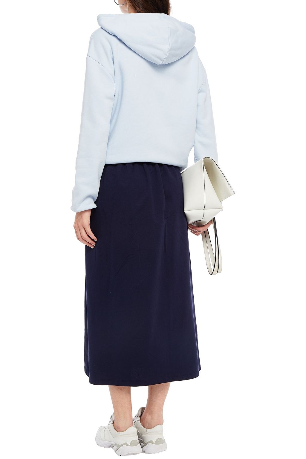 NINETY PERCENT Organic cotton-fleece midi skirt