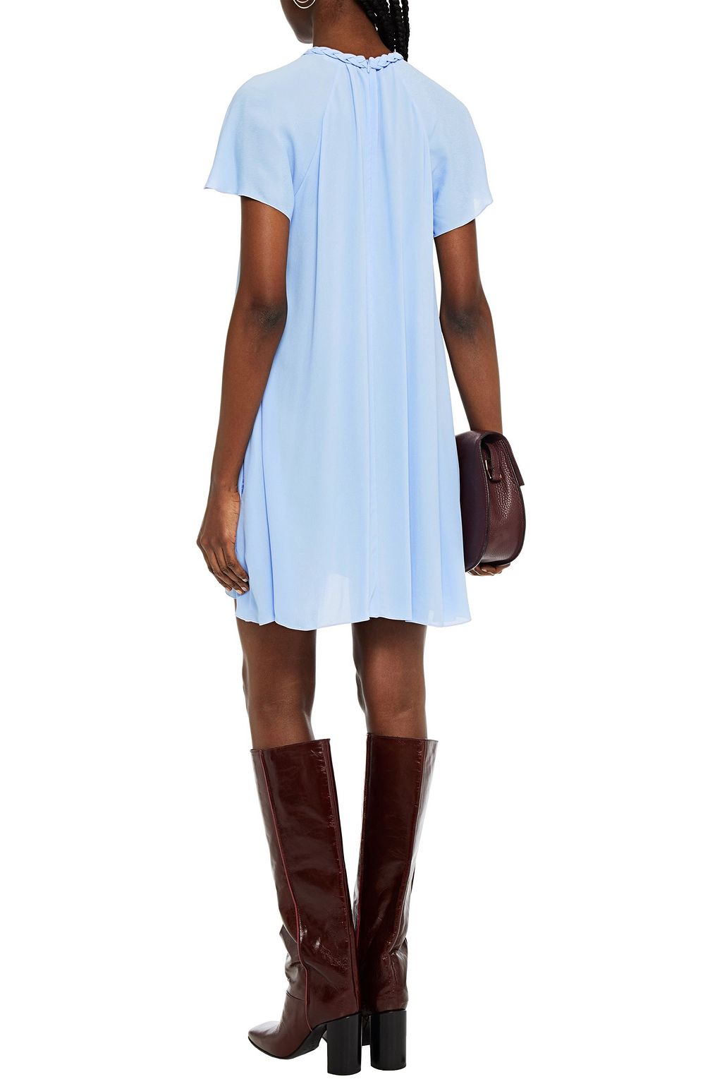 REDVALENTINO Gathered crepe mini dress