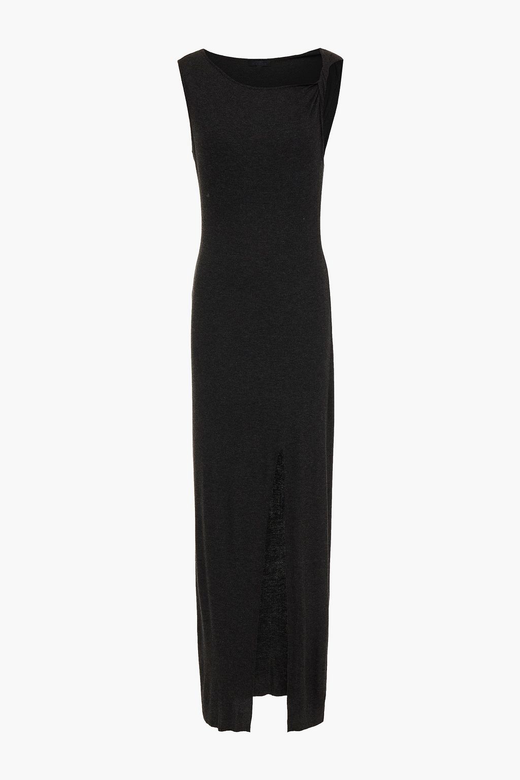 Black Twisted ribbed-jersey maxi dress 