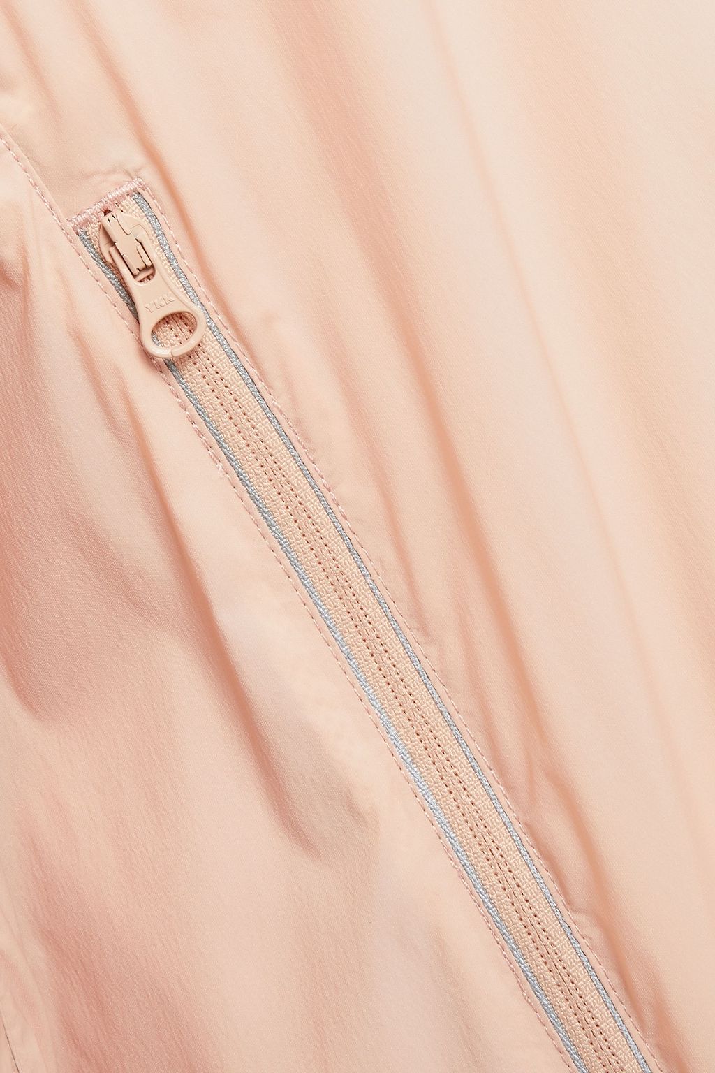 REDVALENTINO Paneled metallic shell hooded raincoat