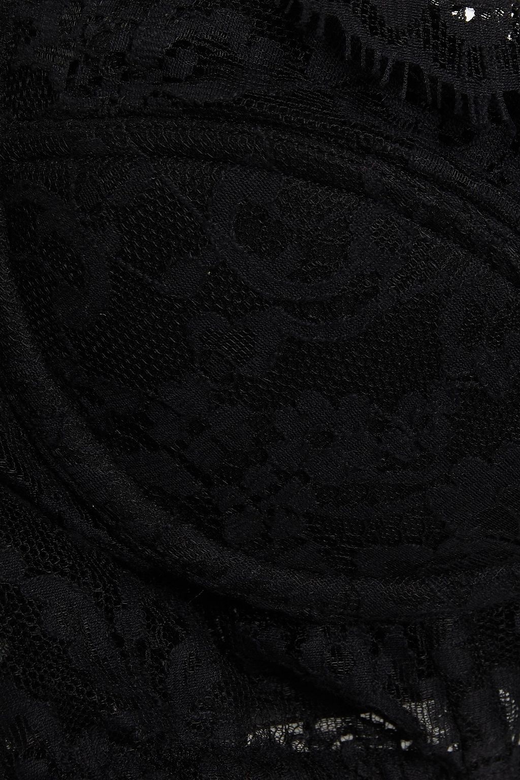 DUNDAS Shirred cotton-blend corded lace bra top